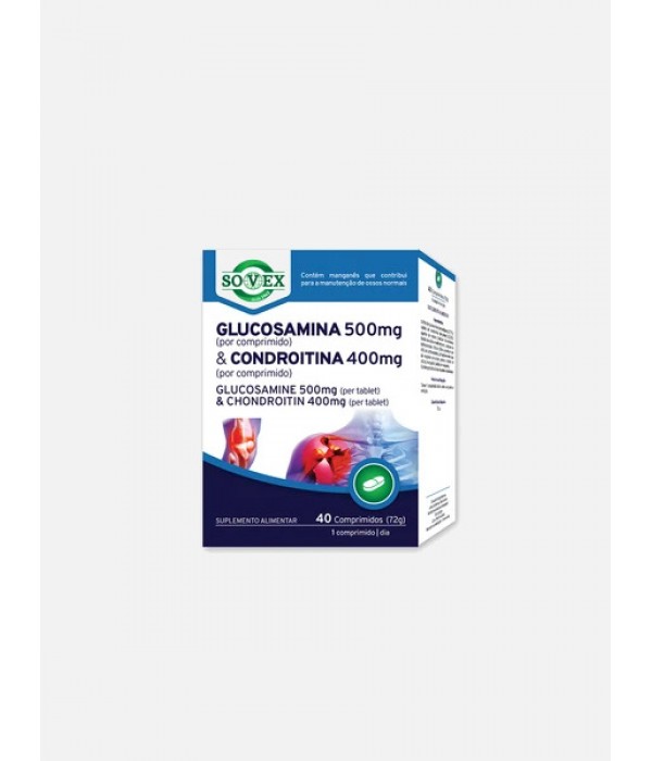 Glucosamina 500mg + Condroitina 400mg - 40 Comprimidos - Sovex